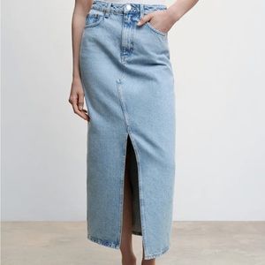 Mango denim maxi skirt